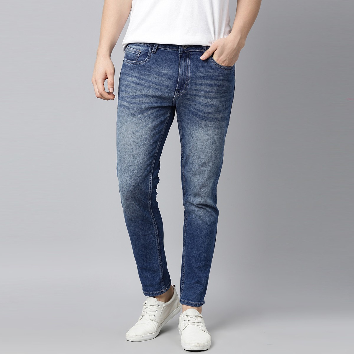 Slim-fit Stretchable Denim Jeans Pant For Men - Deep Blue