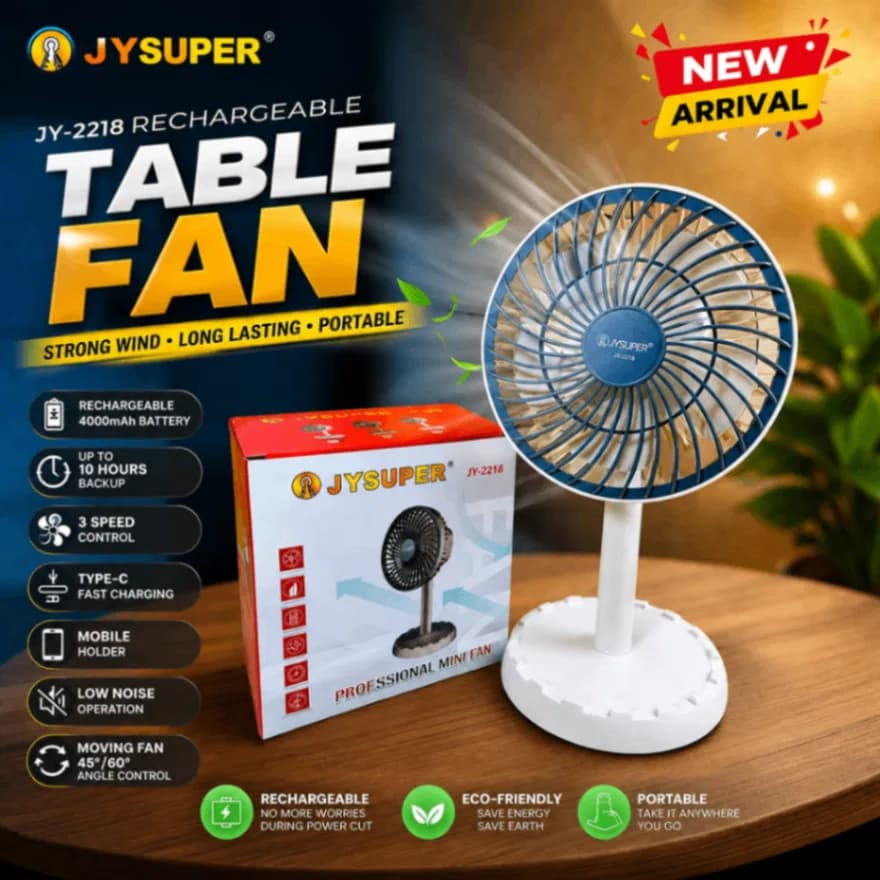 JY Super JY-2218 Rechargeable Fan